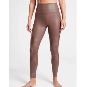 ATHLETA inclination shimmer moto tight sz S Womens Athletic Activewear leggings